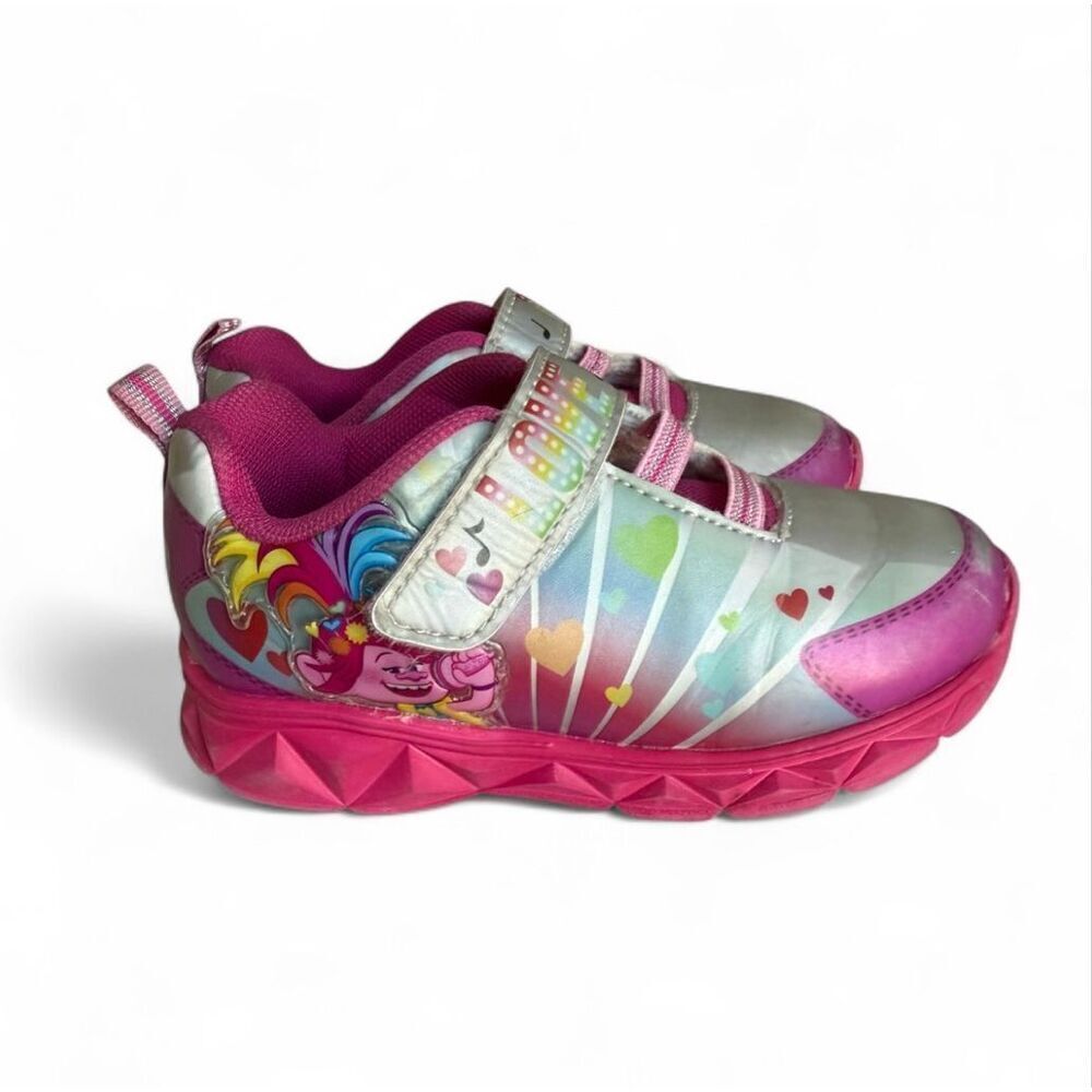 Toddler Girls Trolls Band Together Poppy Light Up Sneakers Tennis Shoes - Sz 9